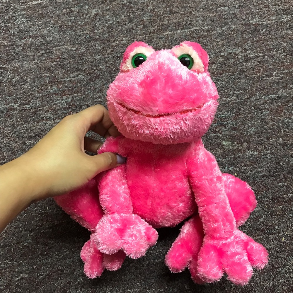 Russ stuffed animal beanbag frog Fruggy pink